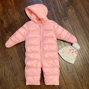 12-18M Water-Resistant Snowsuit & Gap Beanie